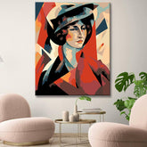 Painting by numbers - retro portrait of the 40s-50s in Lyubov Popova style